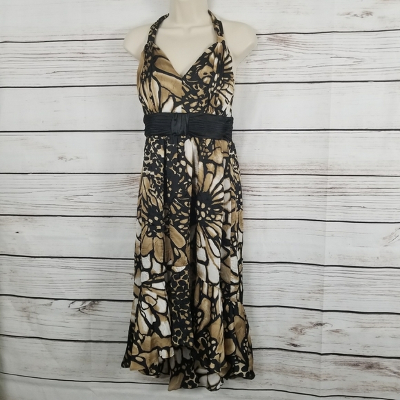 OC Oleg Cassini | Sunflower Floral Halter Dress - Picture 2 of 8